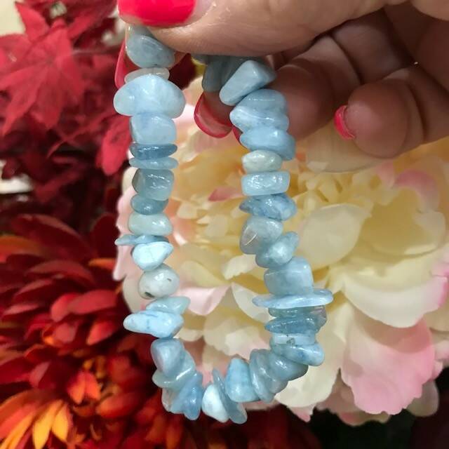 Aquamarine Chunky high grade chip bracelet