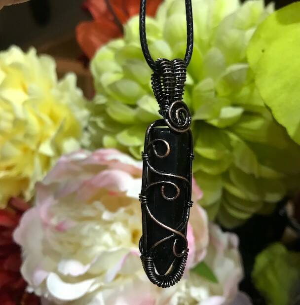 Black Obsidian wire wrapped point
