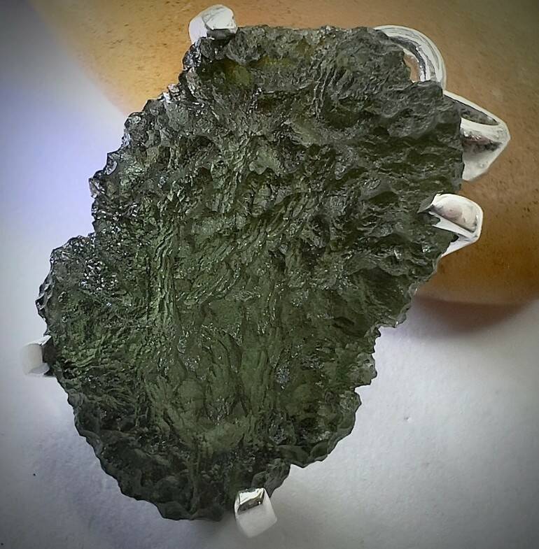 Silver Moldavite Pendant 5.42g