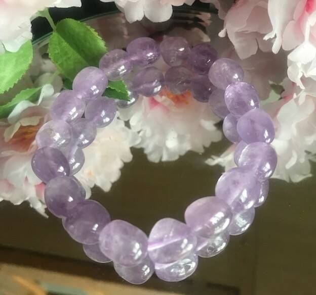 Amethyst Nugget Style Elastic Bracelet