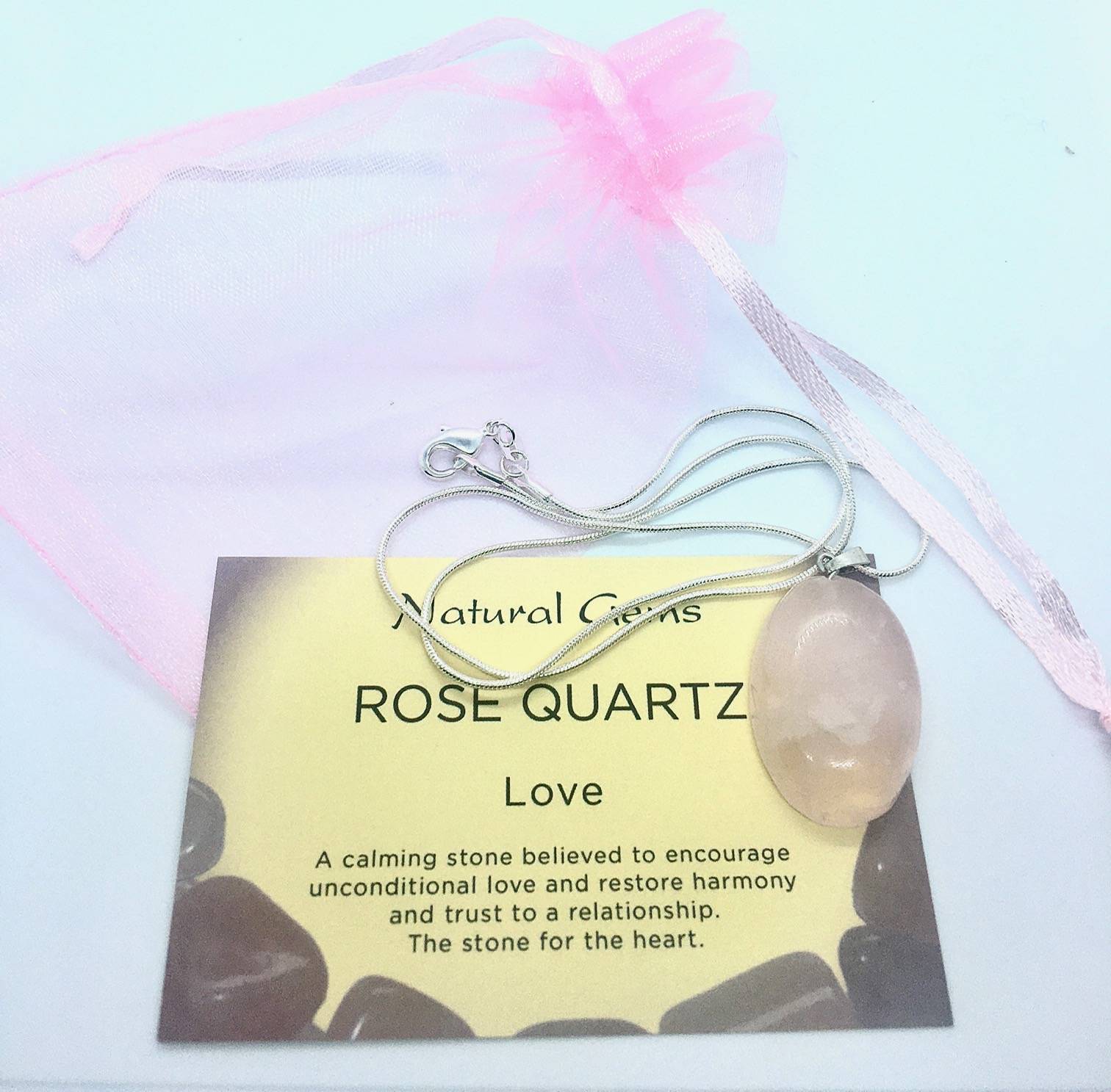 Rose Quartz Oval Necklace