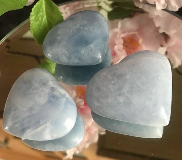 Blue Calcite Heart 40mm