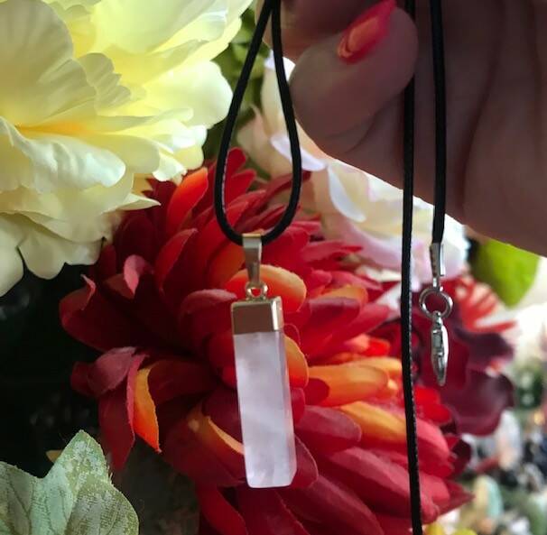 Rose Quartz cuboid style pendant