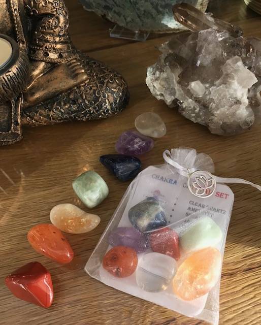 Chakra tumbles with Organza bag & Charm 