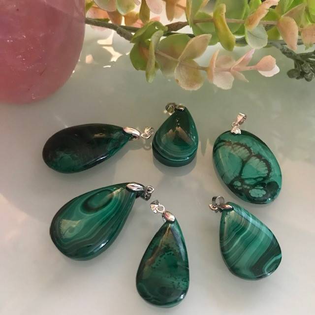Malachite pendants